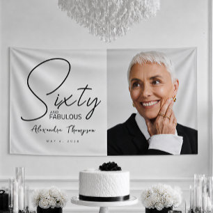 Banderoles Soixante ans et Fabuleux Photo Anniversaire 60 ans