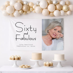 Banderoles Soixante ans et Fabuleux Photo Anniversaire 60 ans
