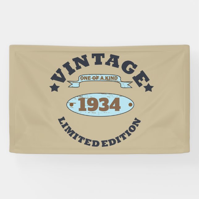 Banderoles Soixante-dix vintage 90e anniversaire personnalisé (Horizontal)