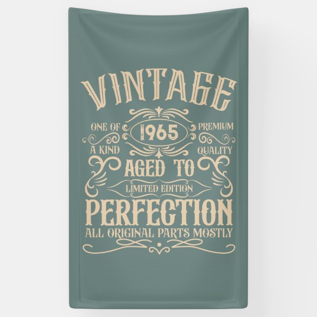 Banderoles Soixante vintage 60e anniversaire personnalisée (Vertical)