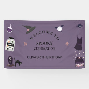 Banderoles Sorcière éffrayante fête d'anniversaire d'Hallowee