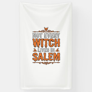 Banderoles Sorcière Vintage Salem Halloween Typographie Desig