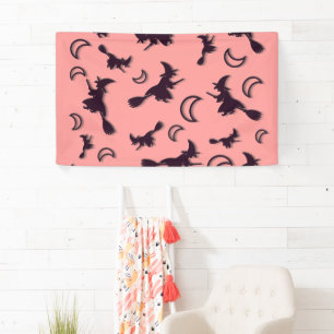 Banderoles Sorcière volante entre la moitié de la lune à Hall