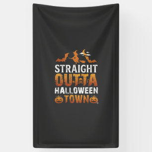 Banderoles Sortie directe de la ville d'Halloween Sorcière Lu