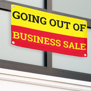 Banderoles Sortir de l'entreprise Vendre Rouge Jaune
