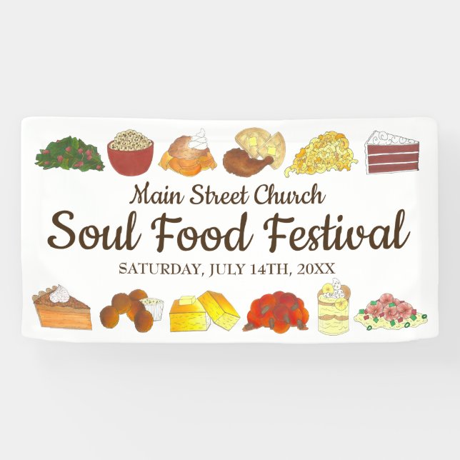 Banderoles Soul Food Festival Event Southern Cuisine Cuisine (Horizontal)