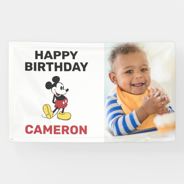 Banderoles Souris classique Mickey Anniversaire (Horizontal)