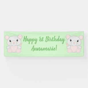 Banderoles Souris fête d'anniversaire Vert