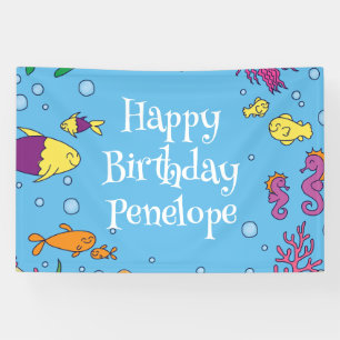 Banderoles Sous la mer Animaux mignons 1er anniversaire