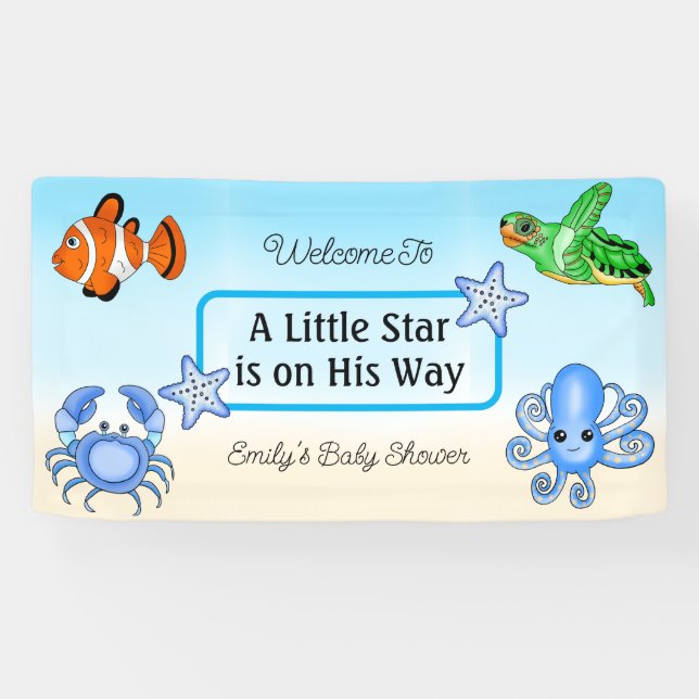 Banderoles Sous la mer | Baby Sea Creatures Baby shower (Horizontal)