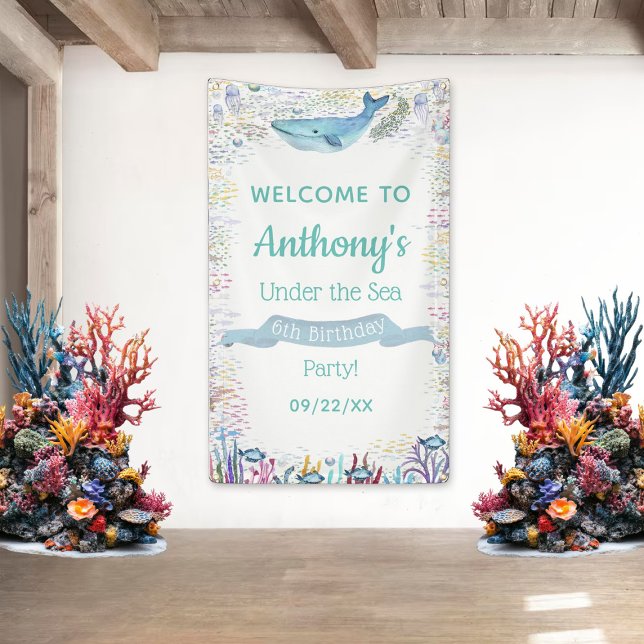Banderoles Sous la mer Tout âge Anniversaire Fête Bienvenue (Créateur téléchargé)