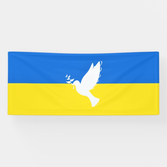 Banderoles Soutenez l'Ukraine Banner Peace Dove - Liberté (Horizontal)