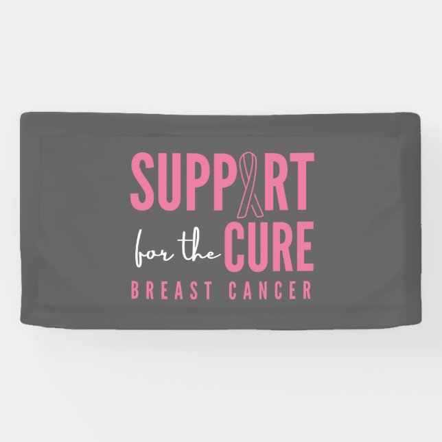 Banderoles soutien pour le cancer du sein pour la guérison Ba (Horizontal)
