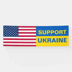 Banderoles Soutien Ukraine USA - Solidarité du drapeau améric