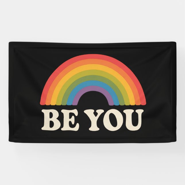 Banderoles Soyez vous gay Lesbian Pride LGBTQ Ally Rainbow Re (Horizontal)