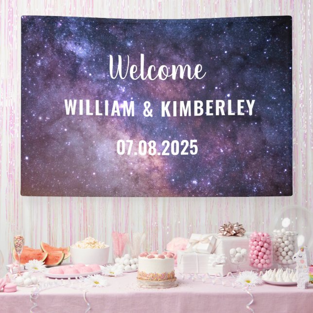 Banderoles Space Celestial Sky Galaxy Nebula Mariage élégant (Fête)
