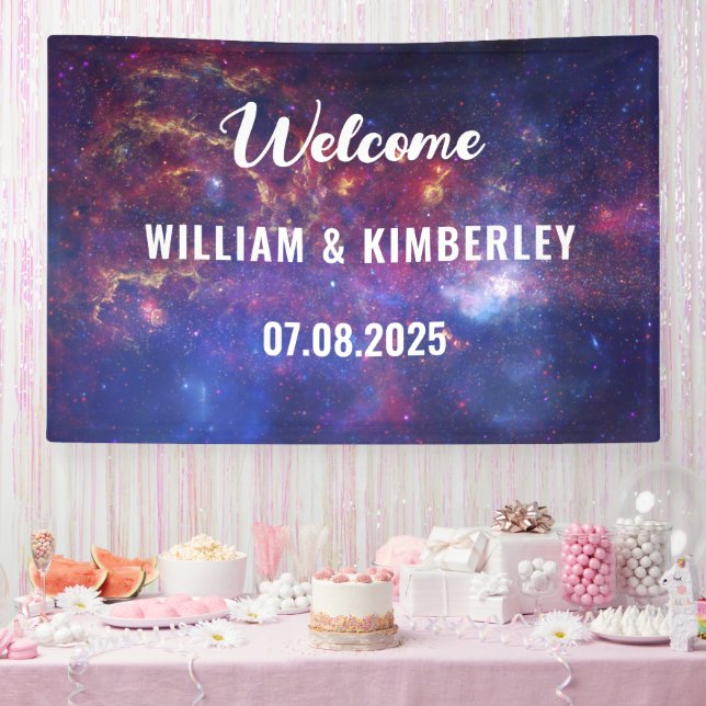 Banderoles Space Celestial Sky Galaxy Nebula Mariage élégant (Fête)