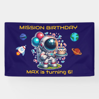 Banderoles  Space Explorer Astronaut Birthday Banner Boy