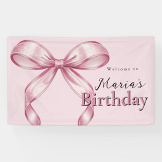 Banderoles Sparkle Pink Coquette Bow 1st