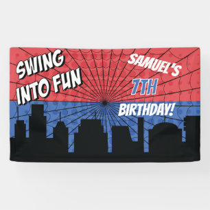 Banderoles Spider Superhero Web rouge et bleu