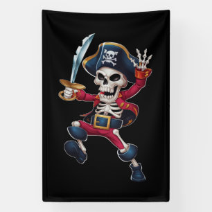 Banderoles Squelette de pirate dabant Halloween enfants Jolly