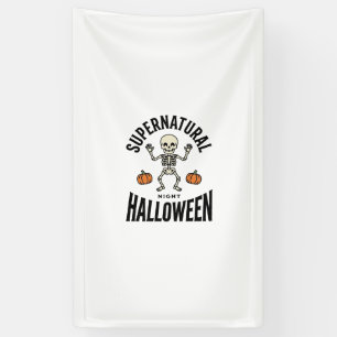 Banderoles Squelette d'Halloween Surnaturel Drôle Vintage_1