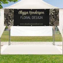 Stand de fournisseur de conception florale noir et