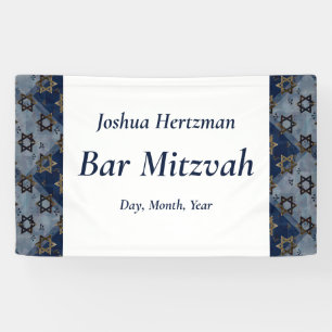 Banderoles Star de David Blue Grey Bar Mitzvah Mazel Tov