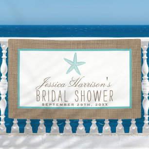 Banderoles Starfish Beach Burlap Fête des mariées Turquoise