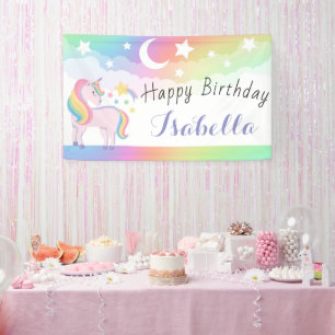 Banderoles Stars & Moon Rainbow Sky Magique Unicorn Anniversa
