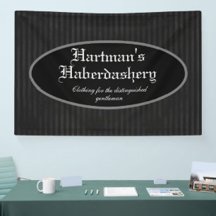 Banderoles Steampunk gris foncé rayé personnalisé