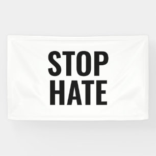 Banderoles Stop Hate, noir blanc