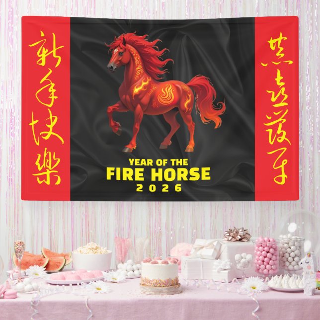 Banderoles Stunning Chinese Year of the Fire Horse 2026 (Fête)