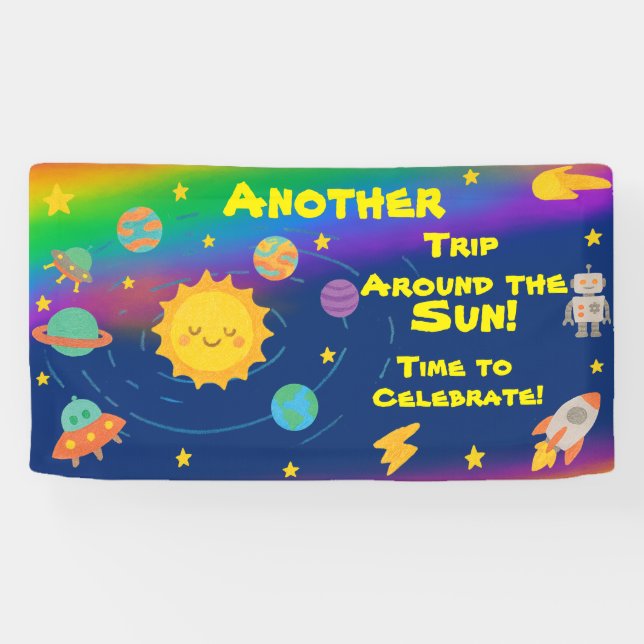 Banderoles Style de crayon modifiable – Anniversaire du tour  (Horizontal)