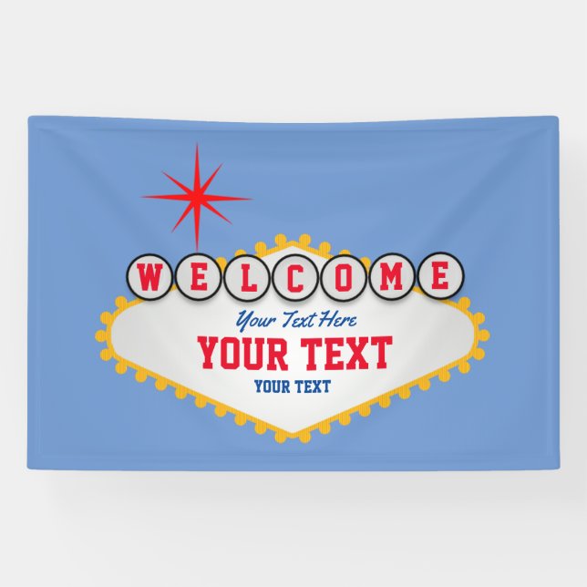 Banderoles Style Las Vegas Bienvenue dans votre texte (Horizontal)