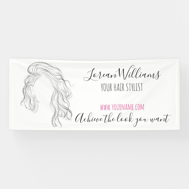 Banderoles Styliste minimaliste des cheveux naturels longue v (Horizontal)