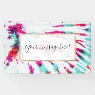 Banderoles Summer Artsy Girly Neon Turquoise Pink Tie Dye Mot