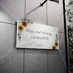 Banderoles Sunflower Eucalyptus Floral 60e anniversaire