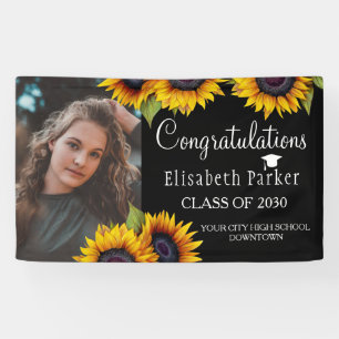 Banderoles Sunflowers PHOTO chic félicitations de graduation