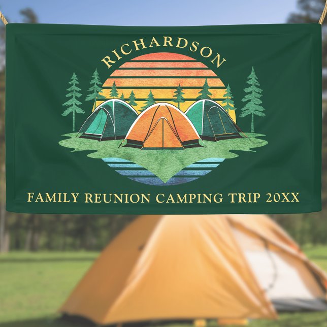 Banderoles Sunset Forest Camping Green Custom Family Reunion (Créateur téléchargé)