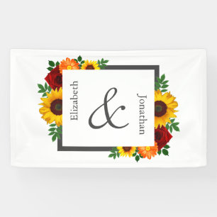 Banderoles Sunset Sunflower Rose Floral Mariage