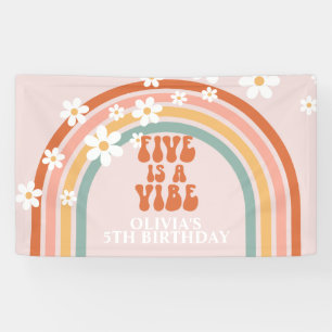 Banderoles Super Five est un Vibe Rainbow Daisy Anniversaire
