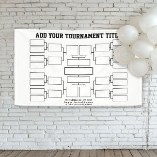 Banderoles Support de tournoi sportif - 16 équipes - Blanc