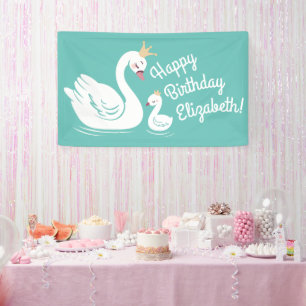 Banderoles Swan 1er anniversaire Baby shower
