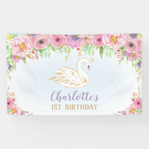 Banderoles Swan Princess Anniversaire Décor du mur