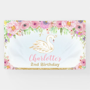 Banderoles Swan Princess Anniversaire Décor du mur