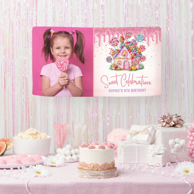 Banderoles Sweet Celebration Candyland Photo Anniversaire de  (Fête)