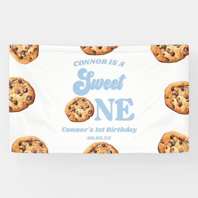 Banderoles Sweet One Cookies et Lait 1er anniversaire fête (Horizontal)