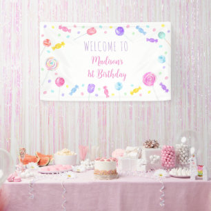 Banderoles Sweet One Lollipop Candy Anniversaire