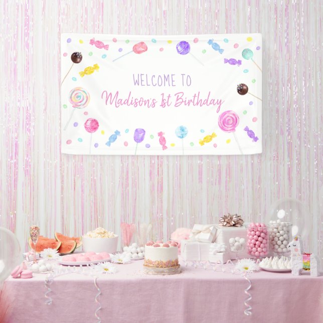 Banderoles Sweet One Lollipop Candy Anniversaire (Fête)